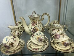 Zsolnay richly painted coffee set