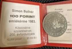 Simon Bolivár 100 Forint 1983.