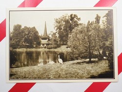 Régi képeslap levelezőlap - Az állatkerti tó partján - A székesfővárosi állatkert kiadása 1910-es év