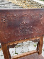 Antique Art Nouveau leather chair