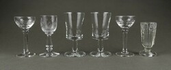 1K173 old mixed short drink stemmed glass set of 6 pieces