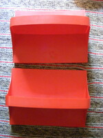 2 retro red plastic shelves
