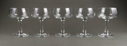 1K164 old beautiful stemmed glass set of 5 pieces