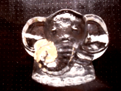 Lead crystal riedel jr glass elephant paperweight