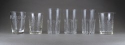 1K174 old mixed polished glass glass set 6 pieces