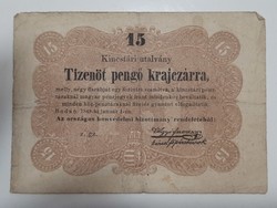 15 pengő krajczárra 1849