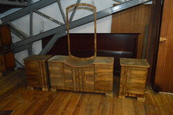 Antique art-deco dressing table + 2 bedside cabinets