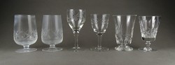 1K176 old mixed base polished glass glass set 6 pieces