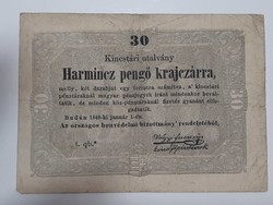 30 harmincz pengő krajczárra 1849 csillagos