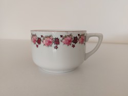 Régi Karlsbadi porcelán rózsás csésze vintage bögre rózsa mintás