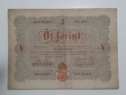 5 forint bankjegy 1848 öt ezüst forint