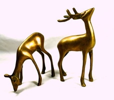 Deer couple ... 2 copper statues