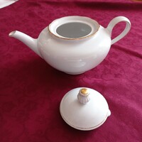 Wunsiedel Bavarian German porcelain teapot, gold rim