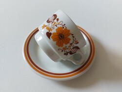 Retro lowland porcelain floral coffee cup saucer