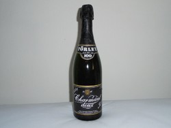 Retro Törley champagne 100 year anniversary commemorative glass bottle - Hungarovin 1980, unopened, rarity