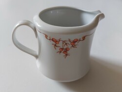 Retro Alföldi porcelán hecsedli csipkebogyó mintás kiöntő tejszínes