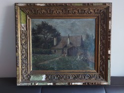 ! Németalföldi vagy holland antik szignált festmény 169