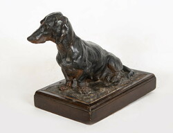 György Vastagh - ceramic dachshund figure