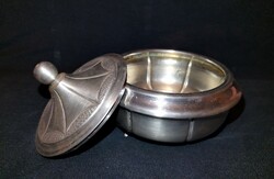 From HUF 1! Beautifully shaped, antique silver sugar bowl! With a lid and intact legs! Indicated