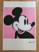 Andy warhol - mickey mouse - limited, signed lithograph #65/100