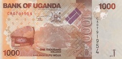 Uganda 1000 shillings, 2015, unc banknote