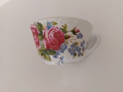 Régi rózsás nefelejcses porcelán csésze népi vintage bögre rózsa mintás