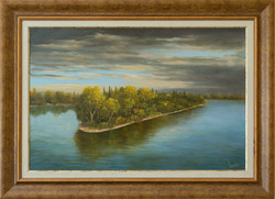 Reasonable price! Oil painting by György Lantos with certificate of authenticity!