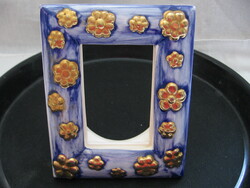 Ceramic photo frame with golden flowers