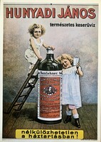 Hunyadi János keserű víz Budapest  plakát 1970-es évek print