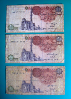 Egypt - 1 pound - lot of 3 banknotes - mixed years