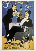 Gourmand sec pezsgő Budapest  plakát 1970-es évek print