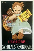 Szerencsi Csokoládé  plakát 1970-es évek print