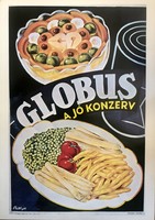 Globus konzerv plakát 1970-es évek print
