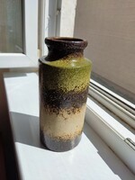 Retro vintage midcentury vase green brown