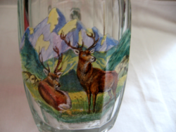Antique saxenglas beer mug with deer
