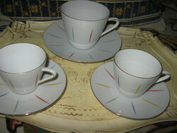 3 szett  csésze és tányér