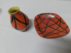 Tófej ceramic vase and ashtray
