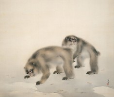 Hashimoto - monkeys after rain - blindfold canvas reprint