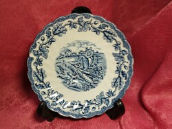 English, scenic porcelain saucer, 2 pieces