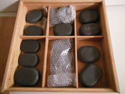 Massage stone set 20 pcs - partly new - 7.5 cm - 6.5 cm - 2 cm - German - perfect
