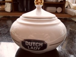 Collector retro lowland porcelain dutch lady bonbonier with sugar