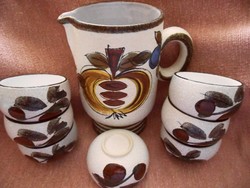 Hand-painted Scandinavian ceramic wine and juice set