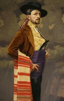 Edward okuń - self-portrait in Spanish costume - blindfold canvas reprint