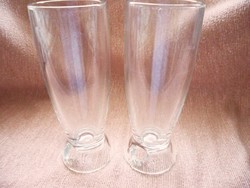 2 hanging beer glasses with perforated bottoms