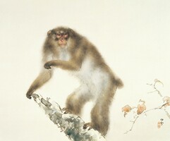 Hashimoto - old monkey in autumn - blindfold canvas reprint