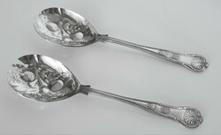 Silver plated (sheffield) fruit - salad spoon and fork set