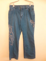 Denim trousers decorated with embroidery. 44-Es