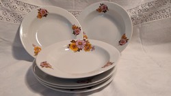 Deep and flat plate with Alföldi flower pattern (3+3 pieces)