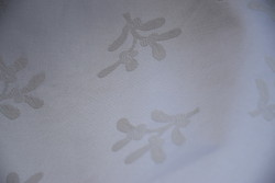 Hatalmas Ünnepi Ritka Nagy ovális damaszt asztalterítő terítő abrosz 215 x 157