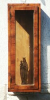 Biedermeier, art deco, wall display case, relic holder, lamp cabinet, key holder, antique 100 years old, wall clock